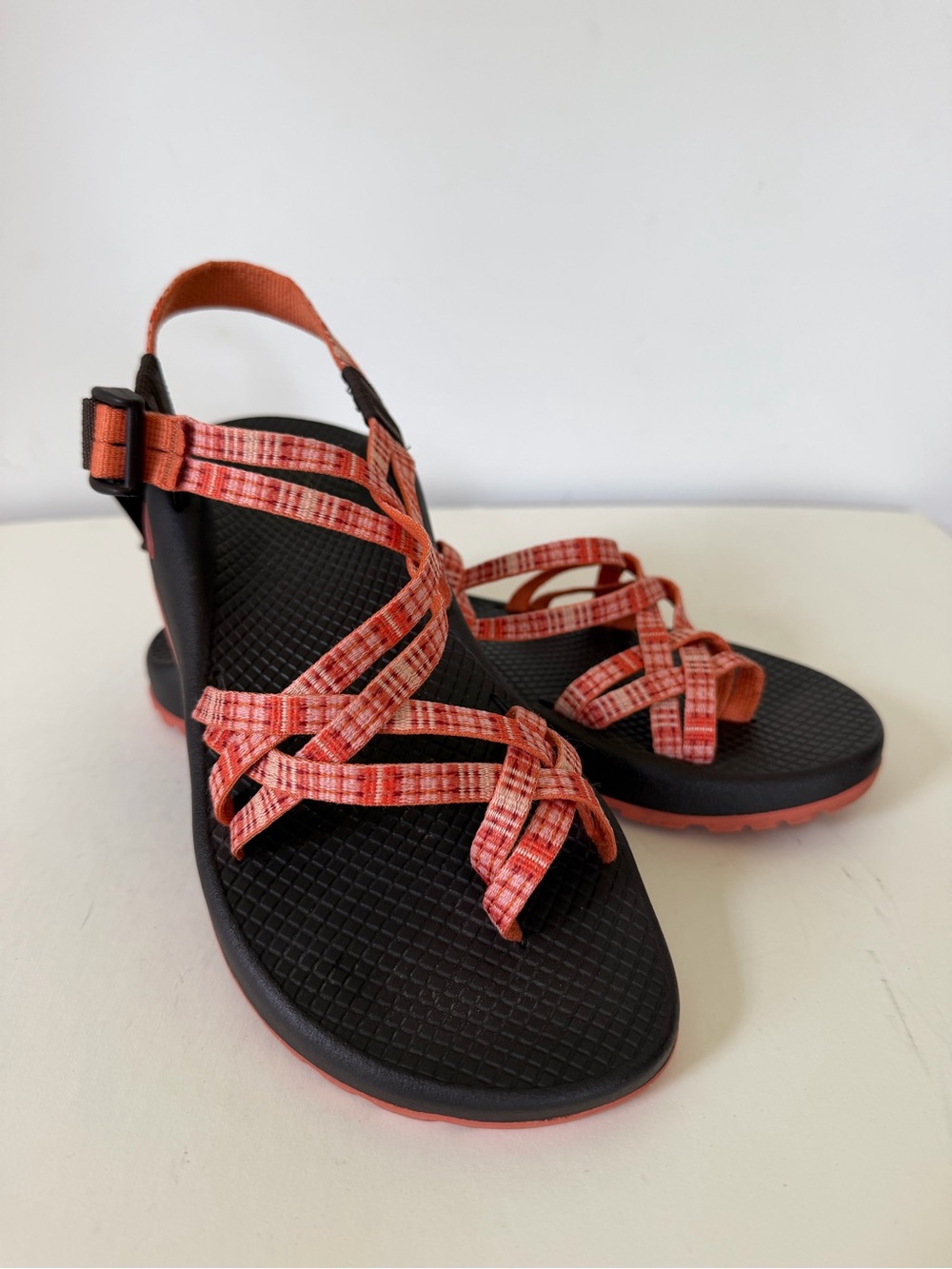 Chaco Z Strap Sandals Womens Size 8 Orange/Red Adjustable Sport Hiking Sandals